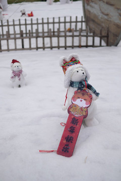 2022春節(jié)雪地卡通裝飾