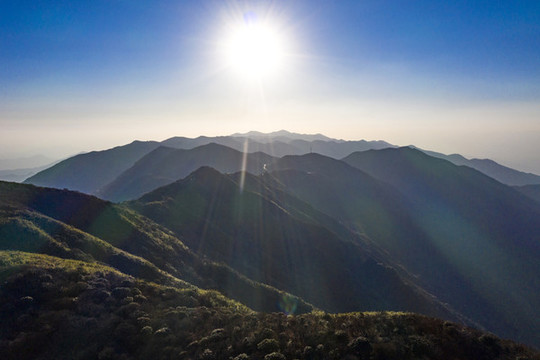 航拍湖南長沙瀏陽大圍山景區(qū)