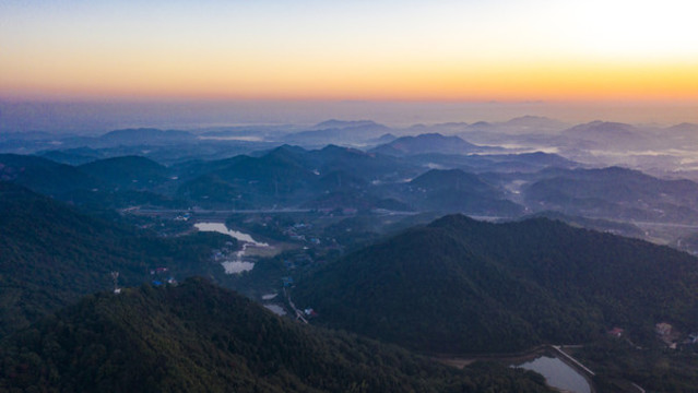 航拍湖南長沙石燕湖景區(qū)