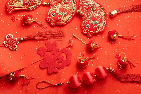 春節(jié)新年紅色物料背景