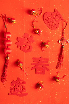 春節(jié)新年紅色物料背景