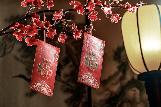 春節(jié)喜慶紅包紅背景