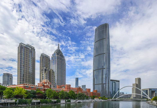 天津海河全景大畫幅