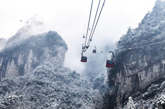 冰雪張家界天門山索道