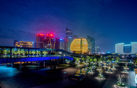 杭州錢江新城夜景