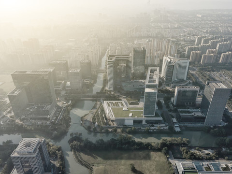 航拍蘇州城市建設(shè)