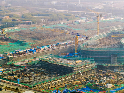 西安地標建筑施工現(xiàn)場