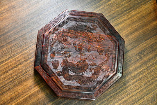 老撾紅酸枝八角三格提籃