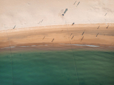 航拍沙灘海洋