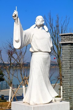 古代文人雕像