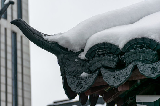雪中飛檐翹角