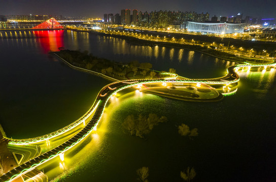 灞河夜景