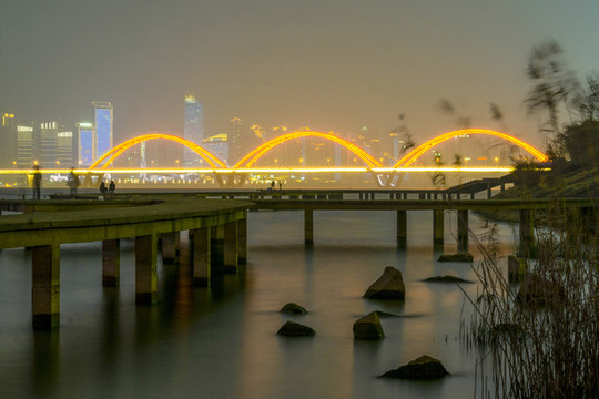 长沙福元路大桥夜景