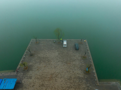 航拍濟南龍湖濕地