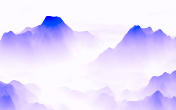 彩色水墨山水畫