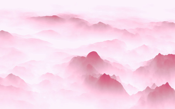 彩色水墨山水畫