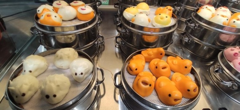 超市面點陳列展柜卡通饅頭