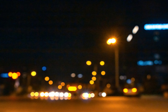 城市夜景虛化燈光光斑素材