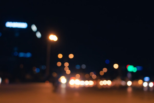 城市夜景虛化燈光光斑素材