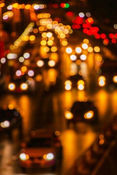 城市夜景虛化燈光光斑素材