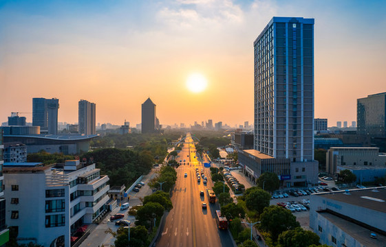 江陰市城市黃昏風(fēng)光