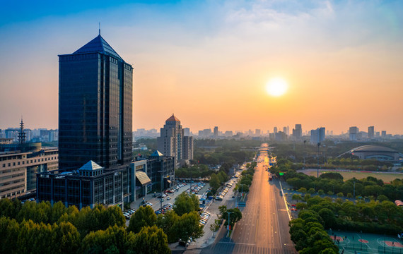江陰市城市黃昏風(fēng)光