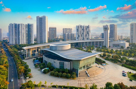 江陰市城市黃昏風光