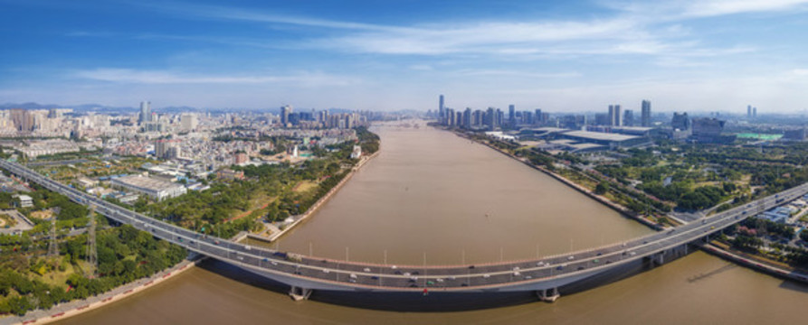 航拍廣州城市建筑景觀全景