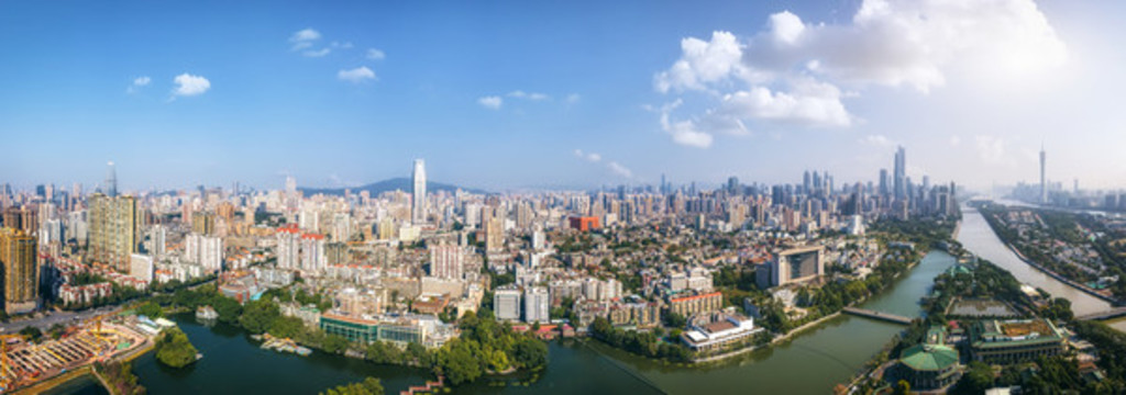 航拍廣州城市景觀全景大畫幅