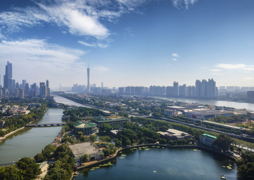 航拍廣州市容市貌