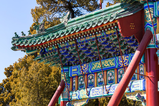 北海公園牌坊局部