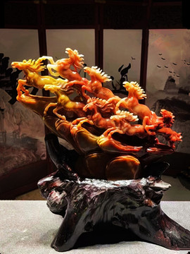 玉雕馬到成功