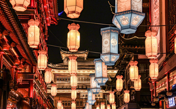 上海城隍廟豫園夜景