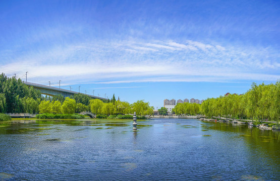 北寧公園中式園林湖景大畫(huà)幅