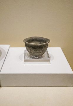 春秋繩紋灰陶甑古代陶器文物
