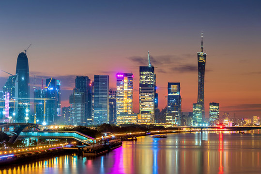 中國廣東廣州珠江夜景風光