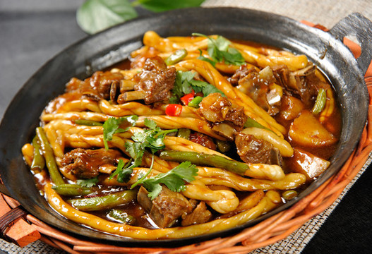 排骨豆角沾卷子