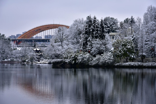 貴陽觀山湖雪景