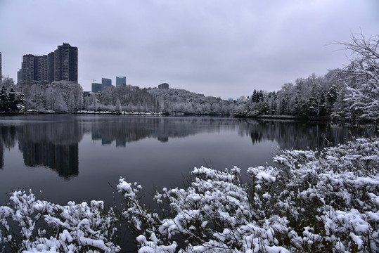 貴陽觀山湖雪景