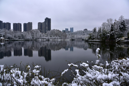 貴陽觀山湖雪景