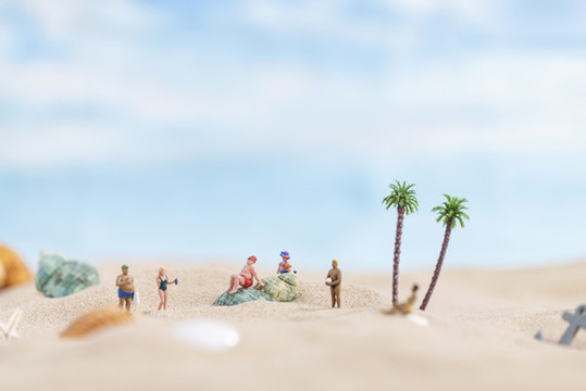盛夏海滩聚会狂欢创意海景图片