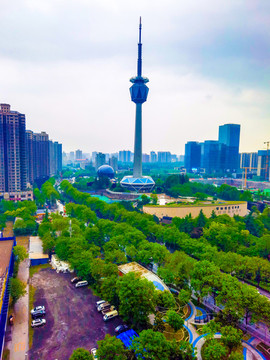 西安元素陜西廣播電視塔全景