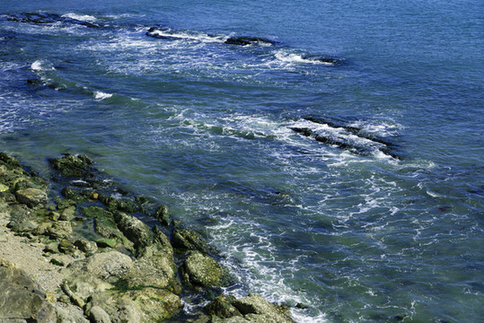 蔚藍的大海海邊海島