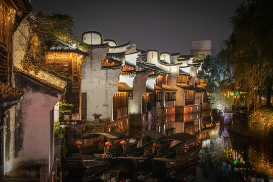 嘉興月河夜景