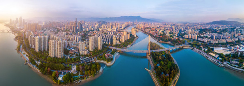 航拍福州城市景觀大畫幅