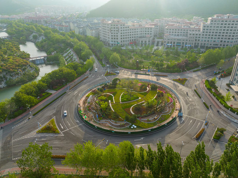 航拍濟(jì)南歷陽(yáng)湖