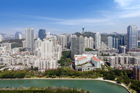 航拍廈門老城景現(xiàn)代建筑