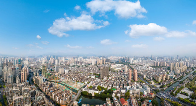 航拍溫州房地產背景圖