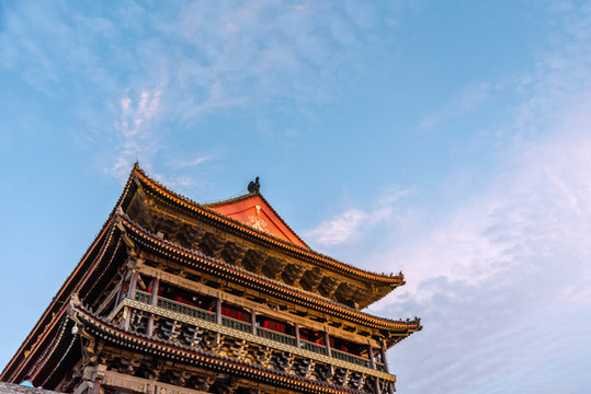 中國(guó)陜西西安鼓樓夜景