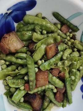 青豌豆炒肉
